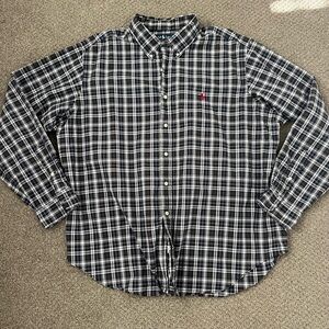 Ralph Lauren Navy/Black Plaid Button-Down Shirt